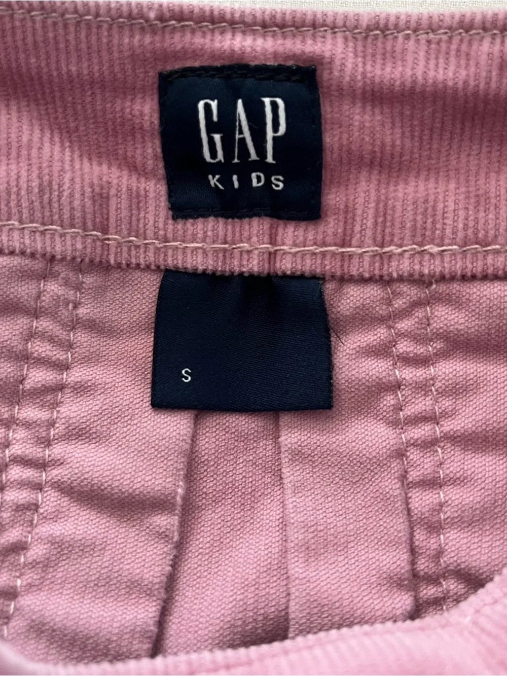Gap Kids Size 6-7 Pleated Pink Cordoury Skirt Side Zip Cotton blend